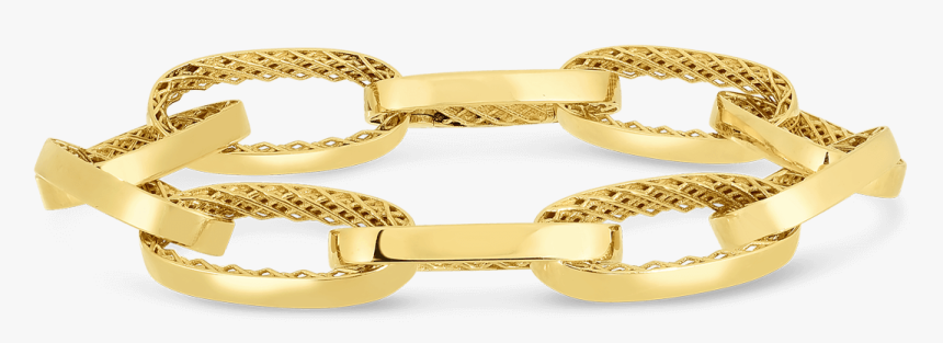 Golden Gate Link Bracelet - Roberto Coin Gold Link Bracelet, HD Png Download