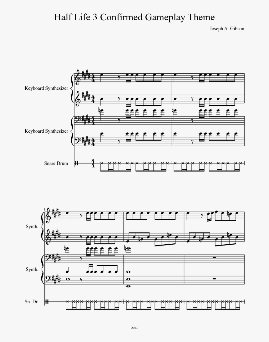 Transparent Half Life 3 Logo Png - Sheet Music, Png Download