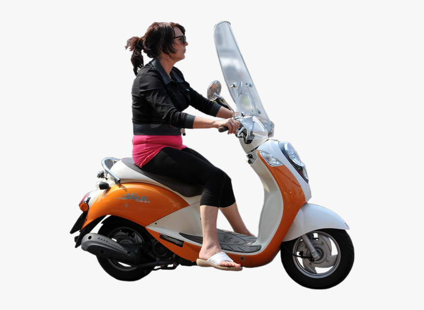 Person Riding Scooter Png, Transparent Png