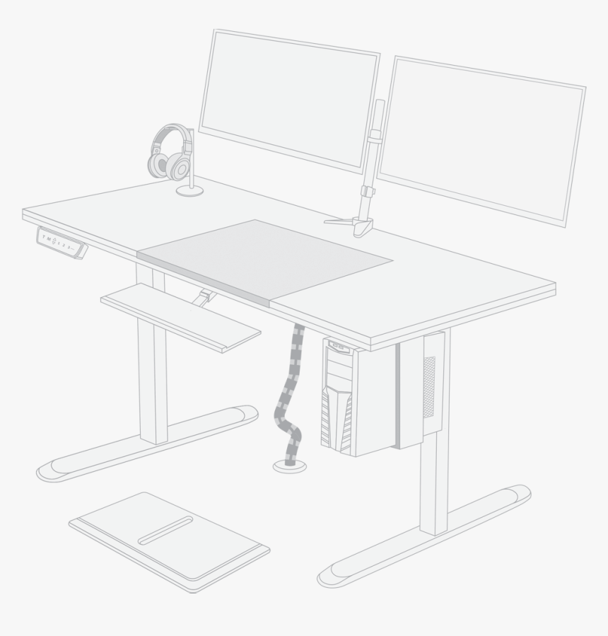 Uvi Desk Accessories Sketch - Computer Desk, HD Png Download