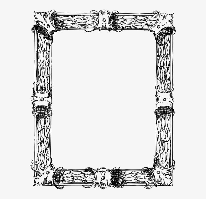 Black Ornate Frame Png Picture Frame High Gloss - English Border Design, Transparent Png