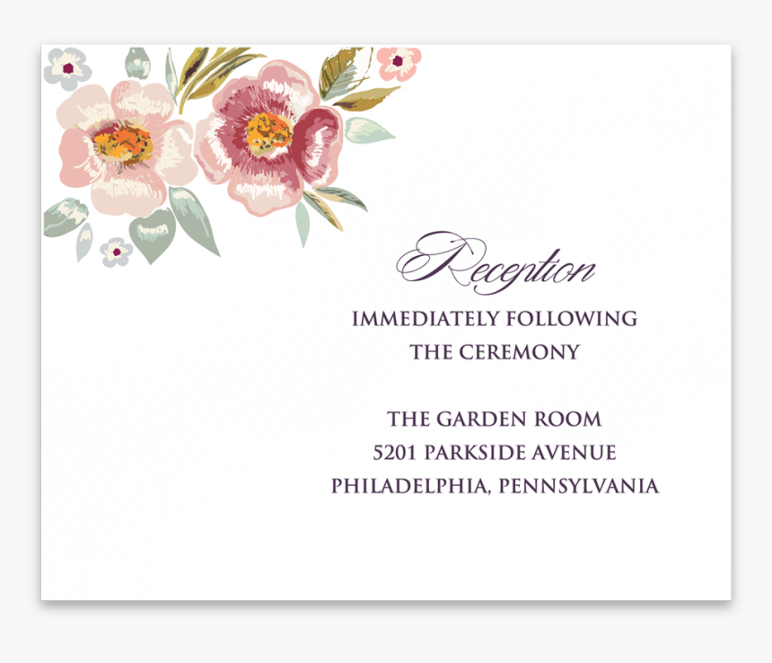 Reception Card Faded Blooms - Garden Roses, HD Png Download