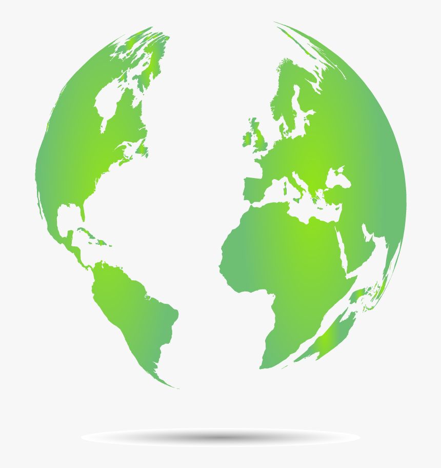 Green Globe Transparent Background - Black And White Globe Png, Png Download