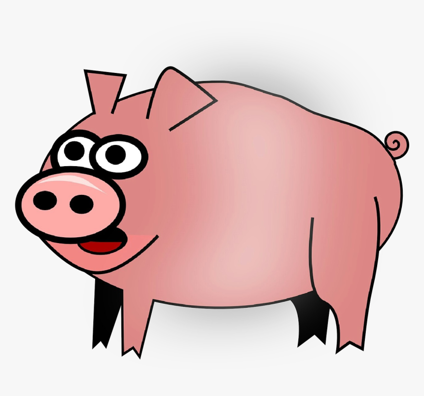 Clip Art Free Content Domestic Pig Pig Roast Portable - Pig Cartoon Png Hd, Transparent Png