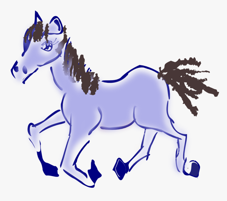 Purple Horse Cartoon, HD Png Download