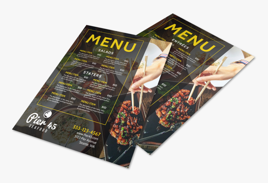 Stylish Restaurant Menu Template Preview - Flyer, HD Png Download