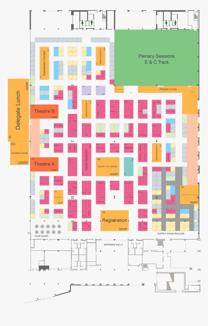 Downstream 2020 Exhibition Floorplan - Red Glitter Number Stickers, HD Png Download