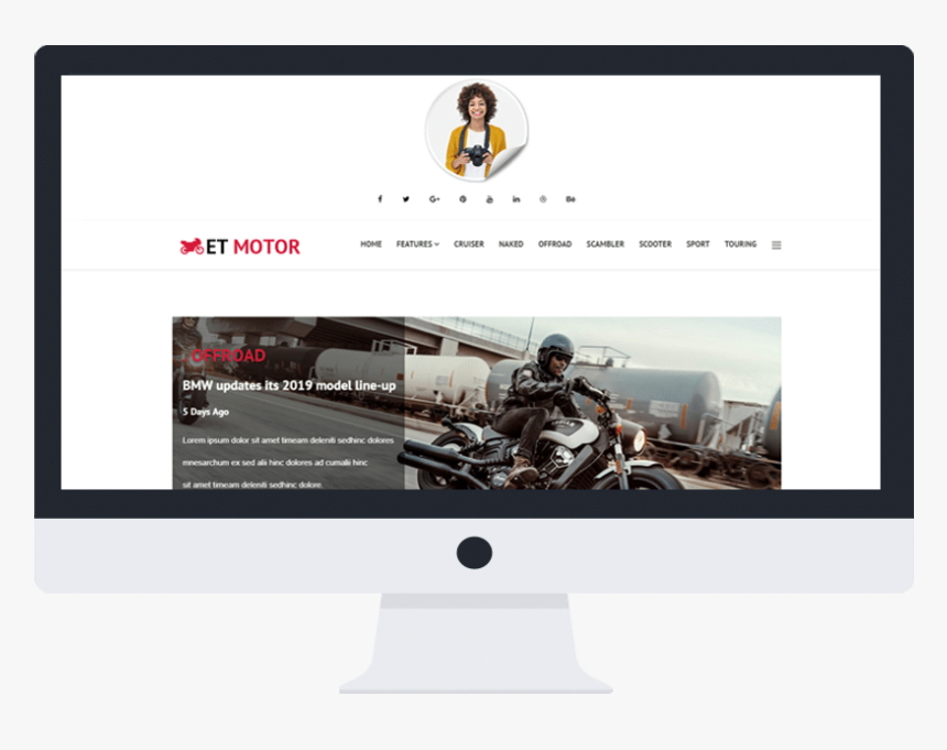 Et Motor Free Responsive Joomla Template Desktop - Computer Monitor, HD Png Download