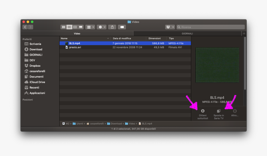 Mojave Quick Actions 3 - Macos Dark Mode Finder, HD Png Download