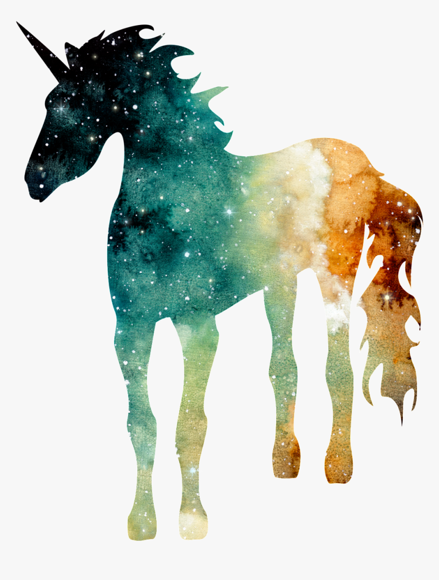Hand Painted Watercolor Star Unicorn Png Transparent - Mane, Png Download