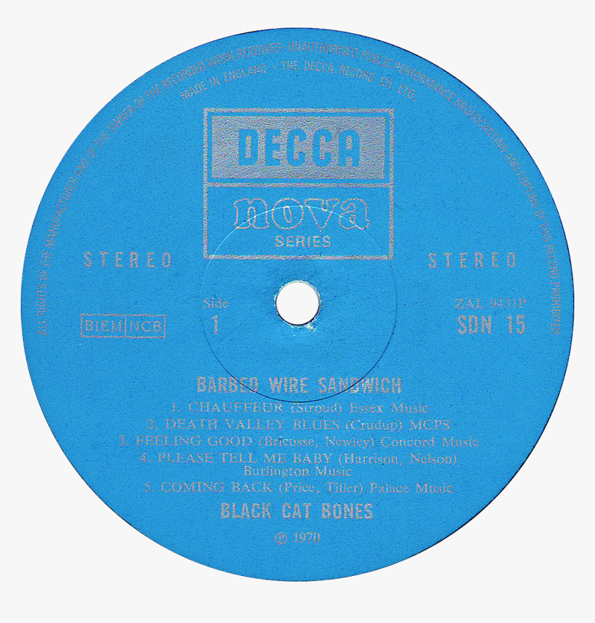 Decca Nova Sdn15 Black Cat Bones Label - Cd, HD Png Download