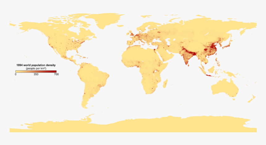 Population Density With Key - Population Density Of The World, HD Png Download
