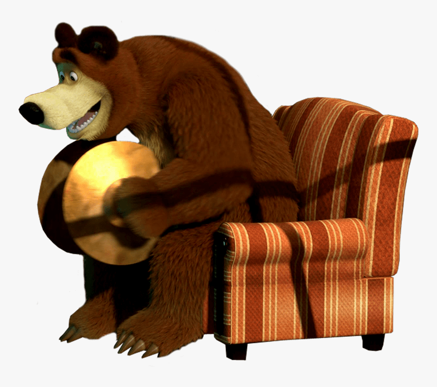 Bear Holding Cymbals - Bear Sitting On Chair, HD Png Download
