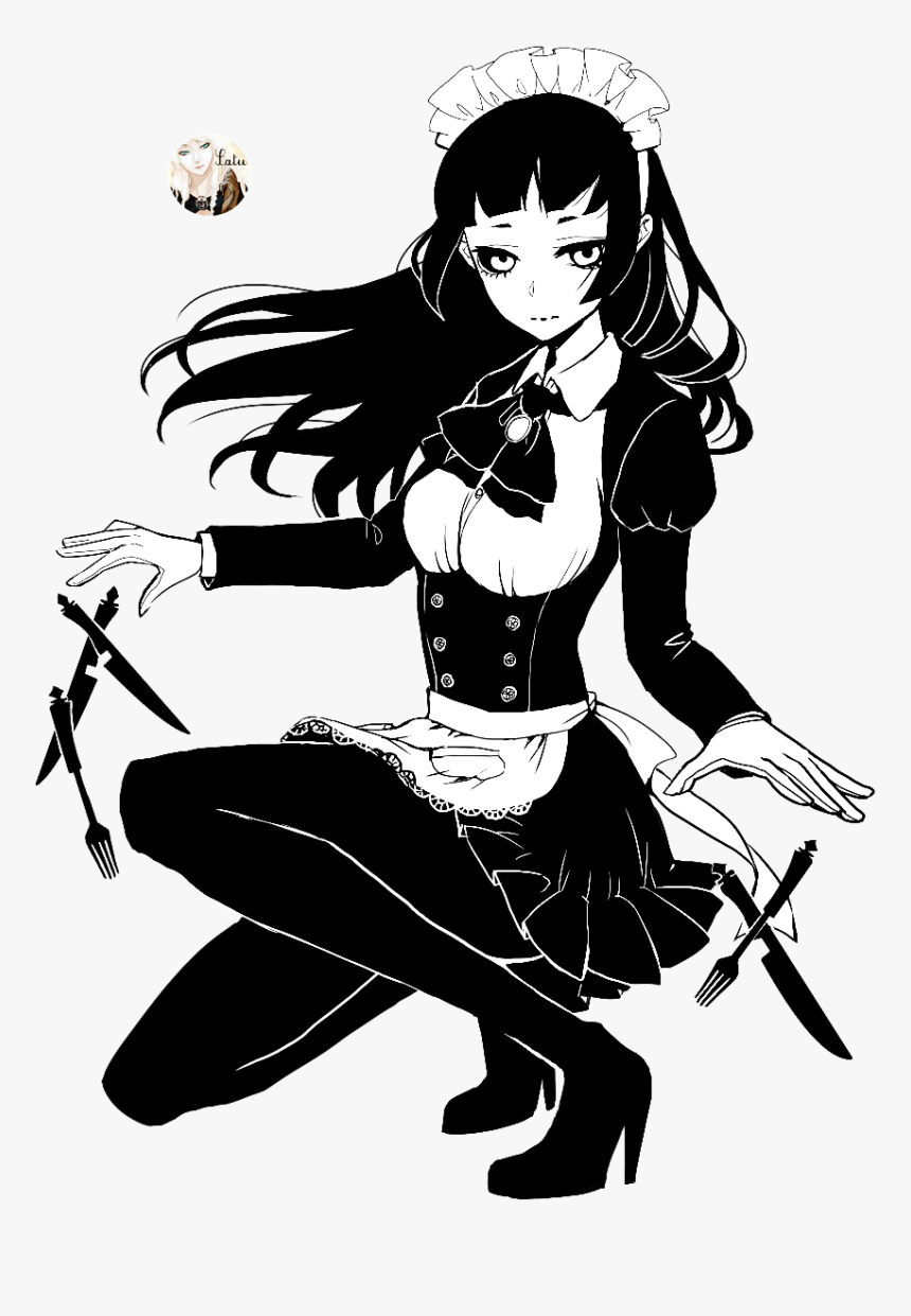 - Black And White Anime Transparent , Png Download - Anime Girl Black And White, Png Download