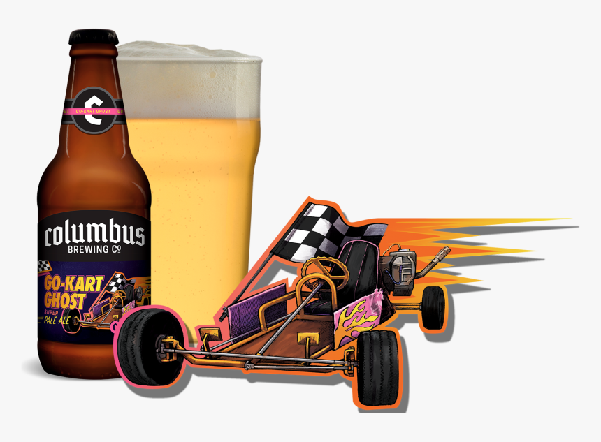 Cbc Go Kart Ghost Bottle, Glass, And Go Kart - Guinness, HD Png Download