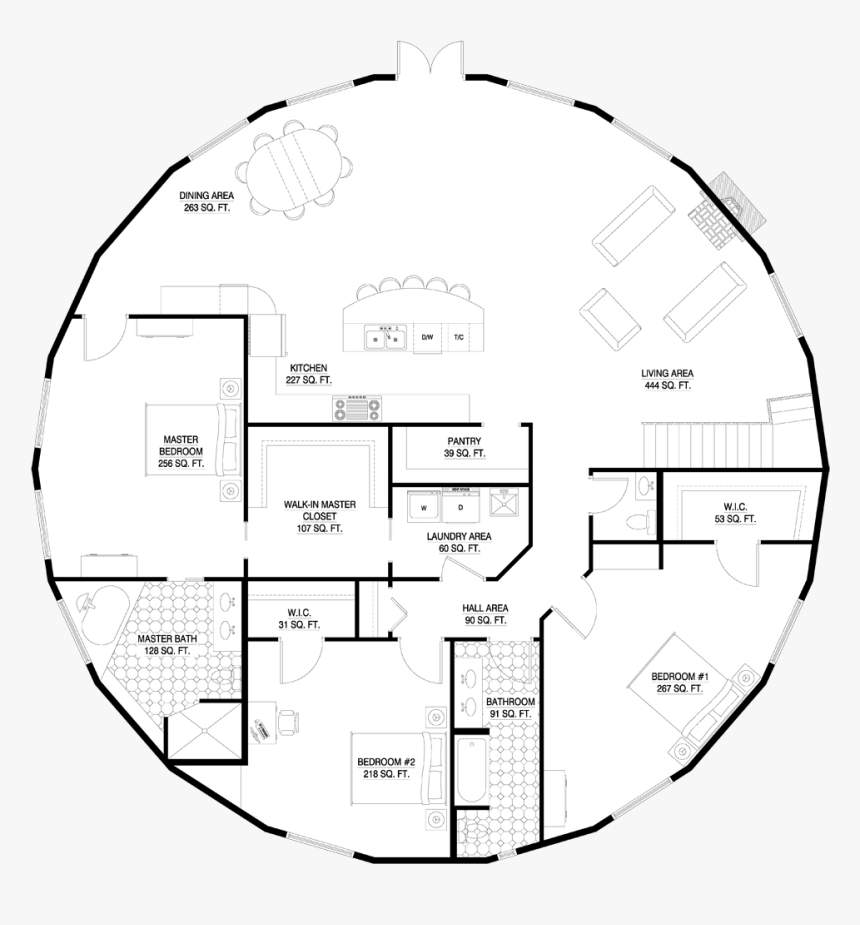 Planta Fachadas De Casas - Circle Gallery Plan, HD Png Download