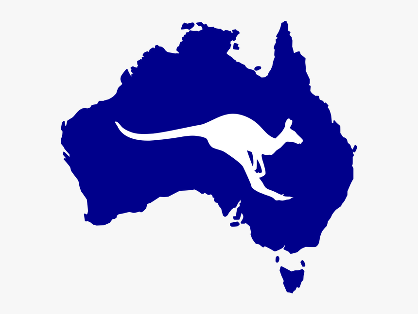 Australia Silhouette Kangaroo Rooweb Clipart - Vector Australia Map Png, Transparent Png