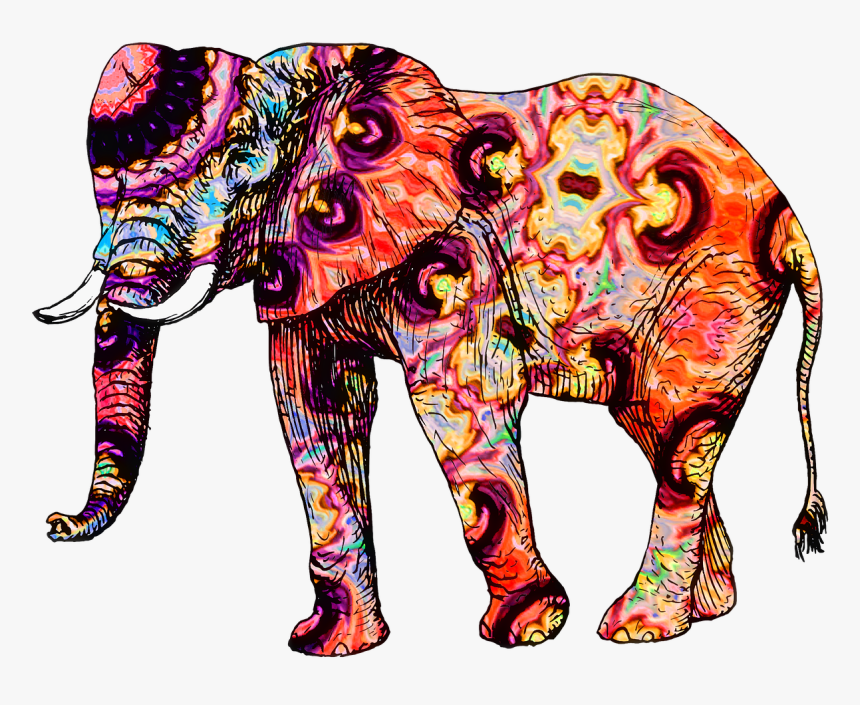 Modern Elephant Cross Stitch, HD Png Download
