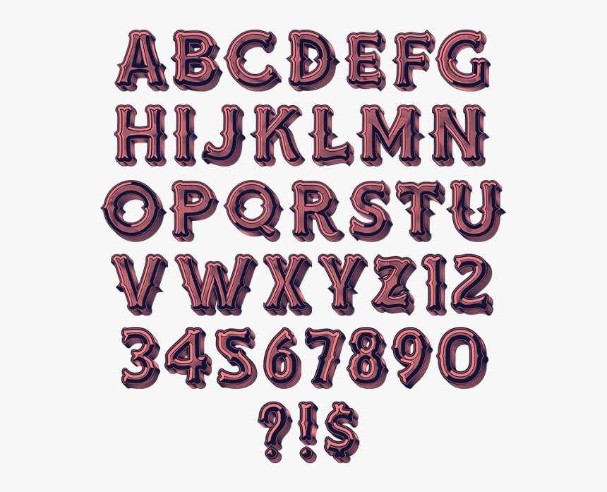 Block Font Letters - Wood Block Font, HD Png Download