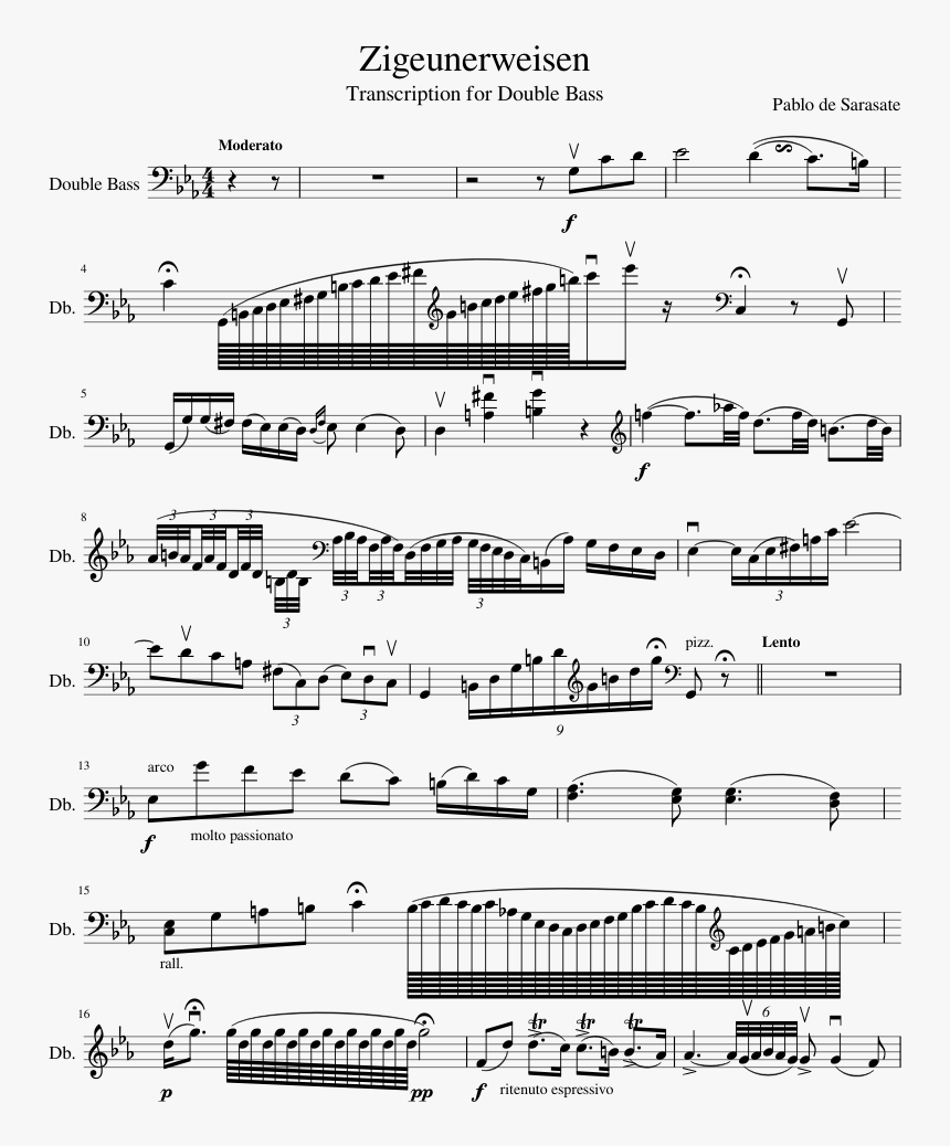 Zigeunerweisen Cello Sheet Music, HD Png Download