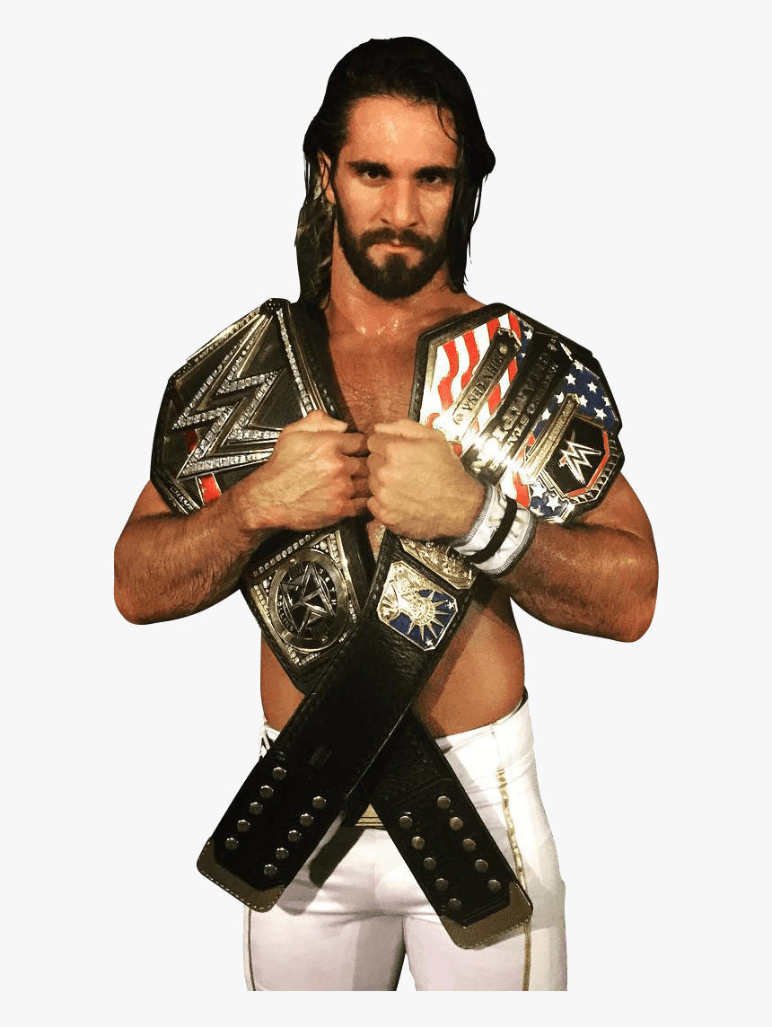 Seth Rollins Large Belt Around Neck - Seth Rollins Wwe And Us Champion, HD Png Download