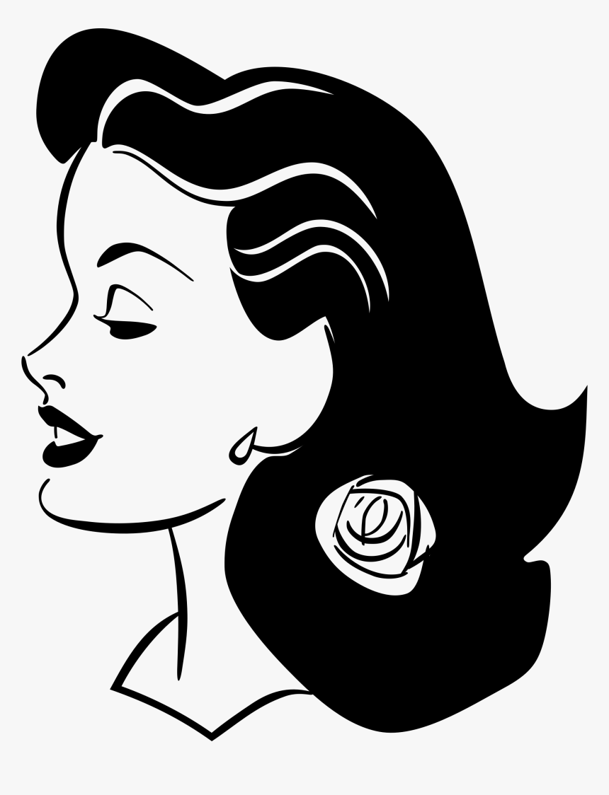 Computer Icons Woman Desktop Wallpaper Clip Art - Female Smiling Profile Drawing, HD Png Download