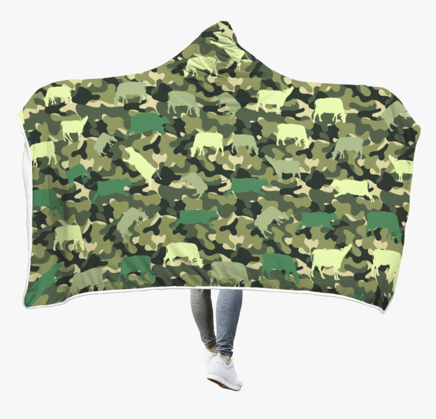 Gearhuman 3d Cute Cow Custom Hooded Blanket - Military Uniform, HD Png Download