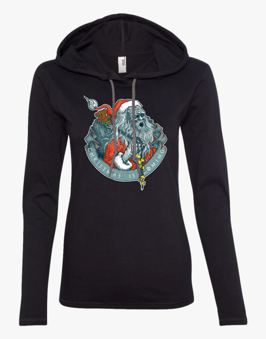 Santa White Walker Christmas Is Coming Ladies Ls T-shirt - Hockey Mom Hoodie, HD Png Download