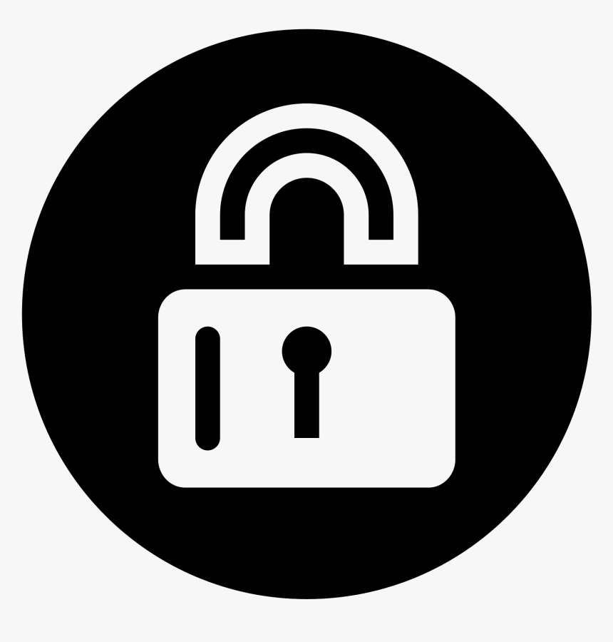 Lock Clipart Encryption Logo Black And White Png, Transparent Png