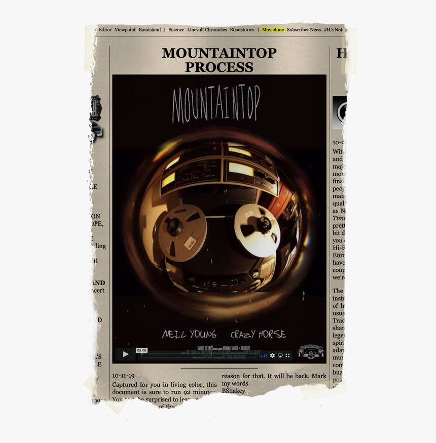 Neil Young Mountain Top Movie, HD Png Download