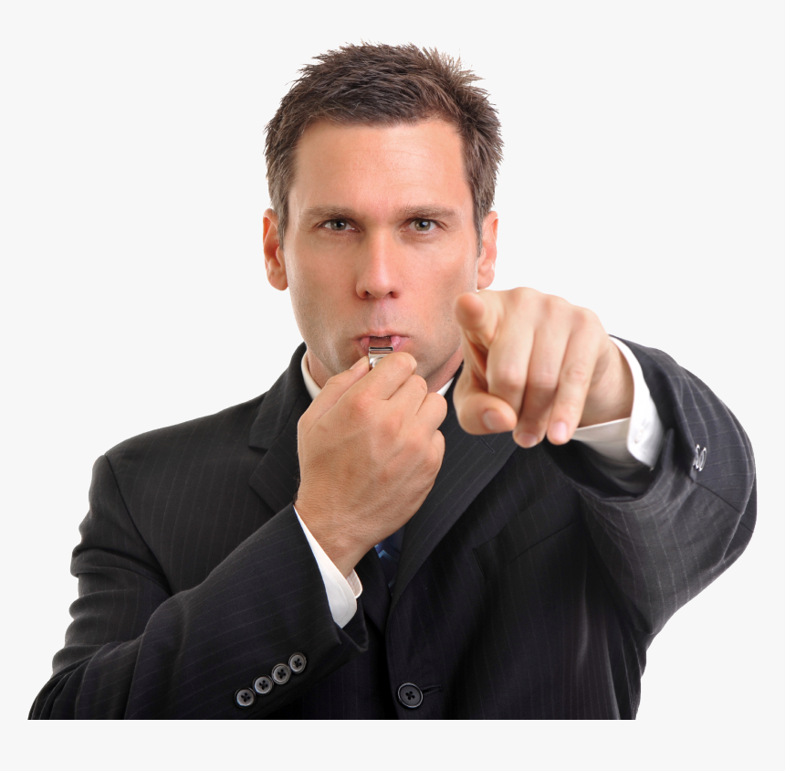 Businessman Png Image - Person Blowing A Whistle, Transparent Png
