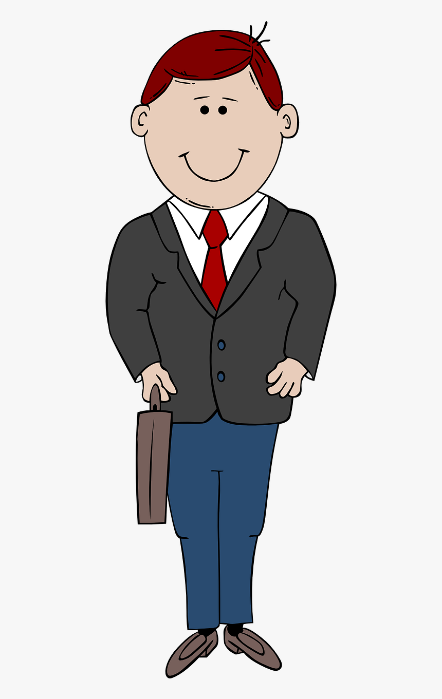Cartoon Man In Suit, HD Png Download