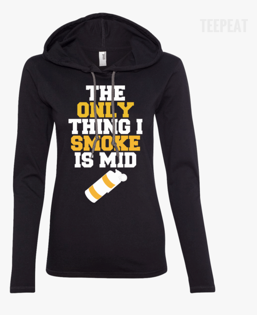Customcat Apparel Ladies Ls T-shirt Hoodie / Black/dark - Hoodie, HD Png Download