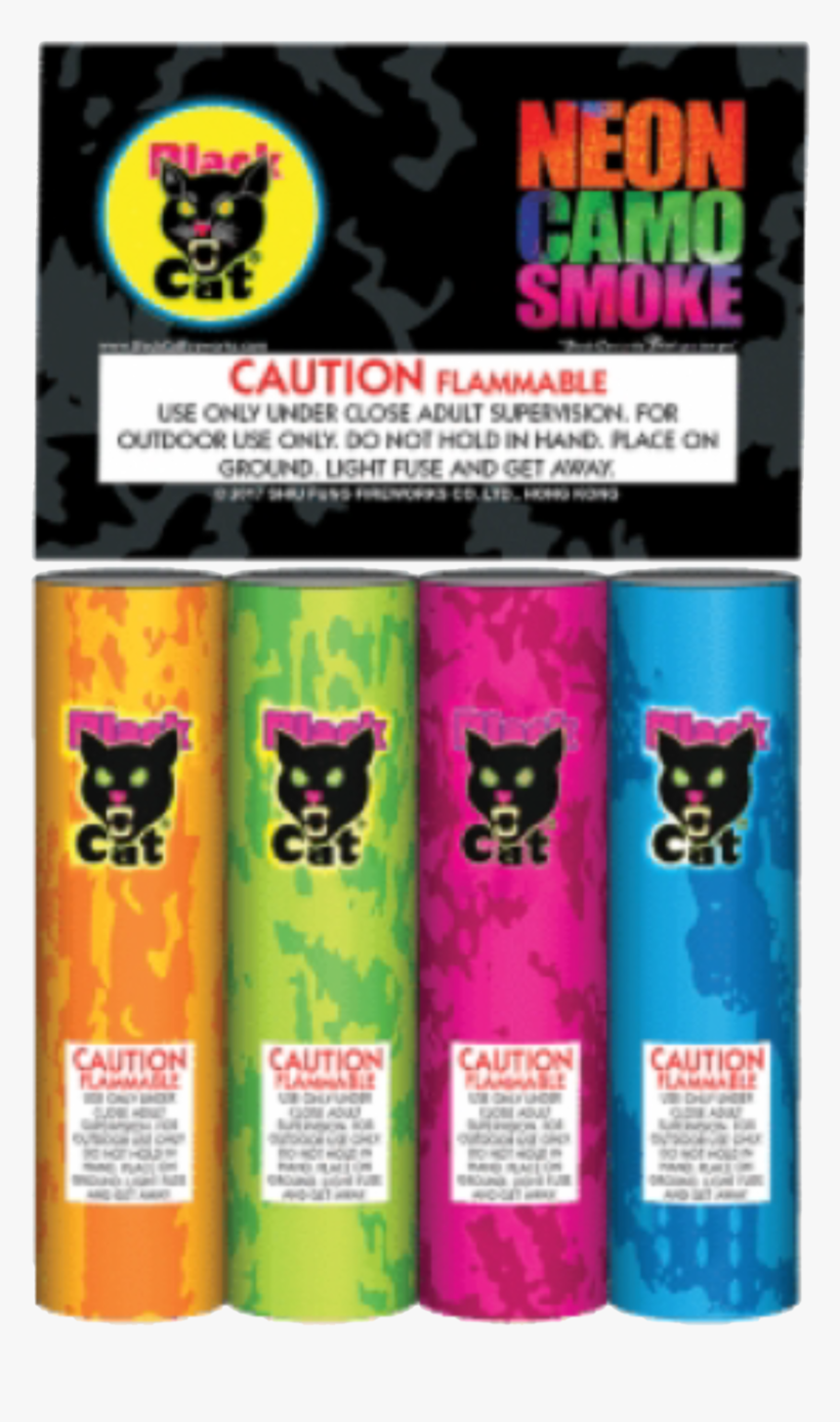 Black Cat Neon Camo Smoke - Neon Camo Smoke Black Cat, HD Png Download
