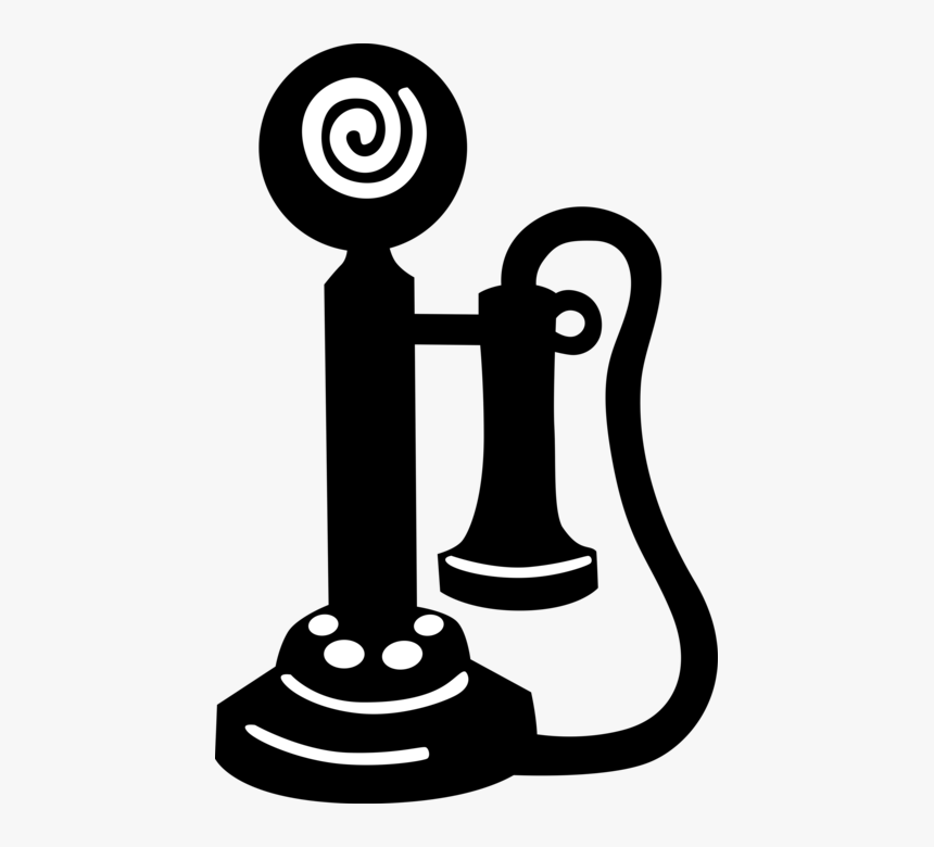 Vector Illustration Of Antique Telecommunications Device - Early Telephone Png, Transparent Png