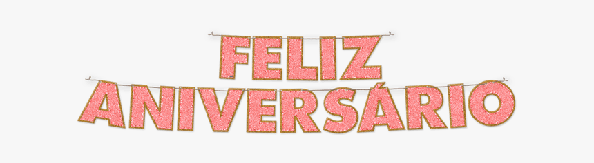 Faixa Feliz Aniversário Linha Glitter - Poster, HD Png Download