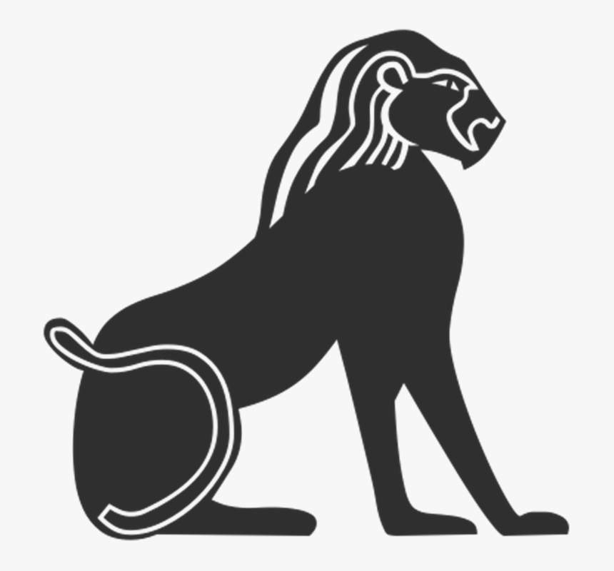 Lion, Egyptian, Ancient, Egypt, Silhouette, Clip, Art - Ancient Egypt Hieroglyphics Lion, HD Png Download