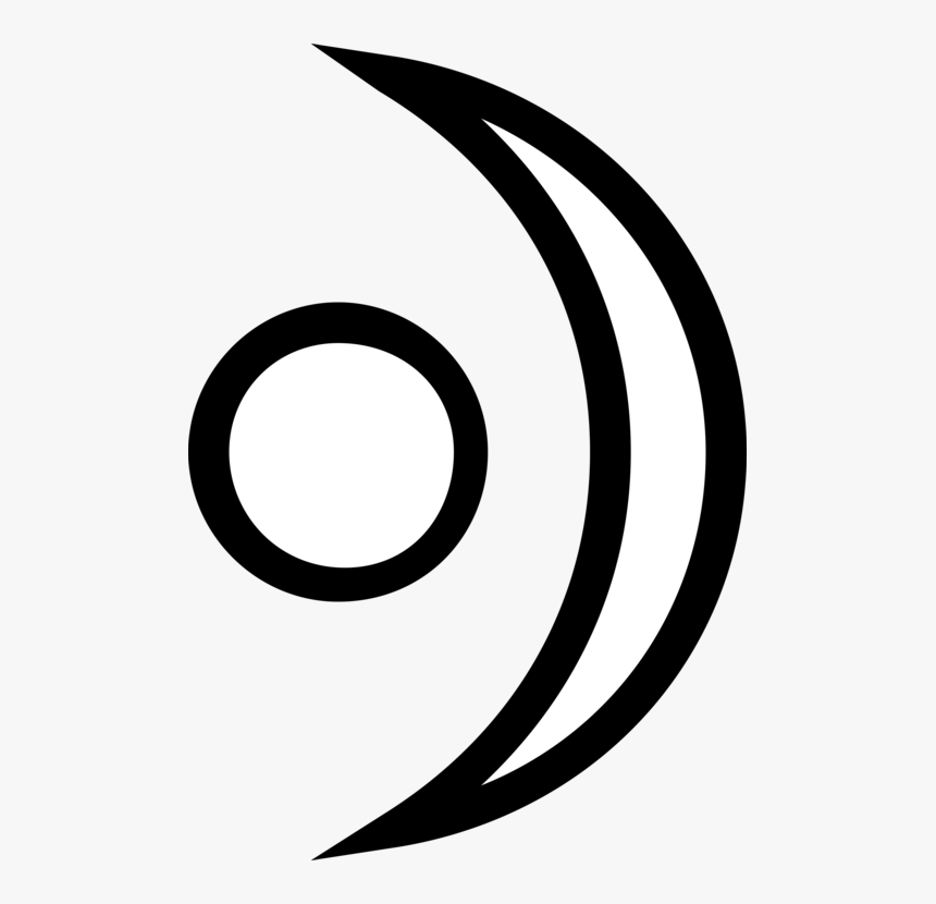 Area,monochrome Photography,text - Moon With Dot Symbol, HD Png Download