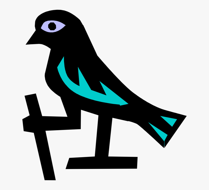 Vector Illustration Of Ancient Egyptian Bird Hieroglyphic - Illustration, HD Png Download