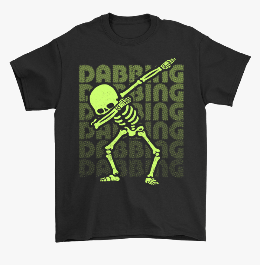 Dabbing Skeleton Yellow Green Fake Glow Effect Halloween - Halloween Skeleton, HD Png Download