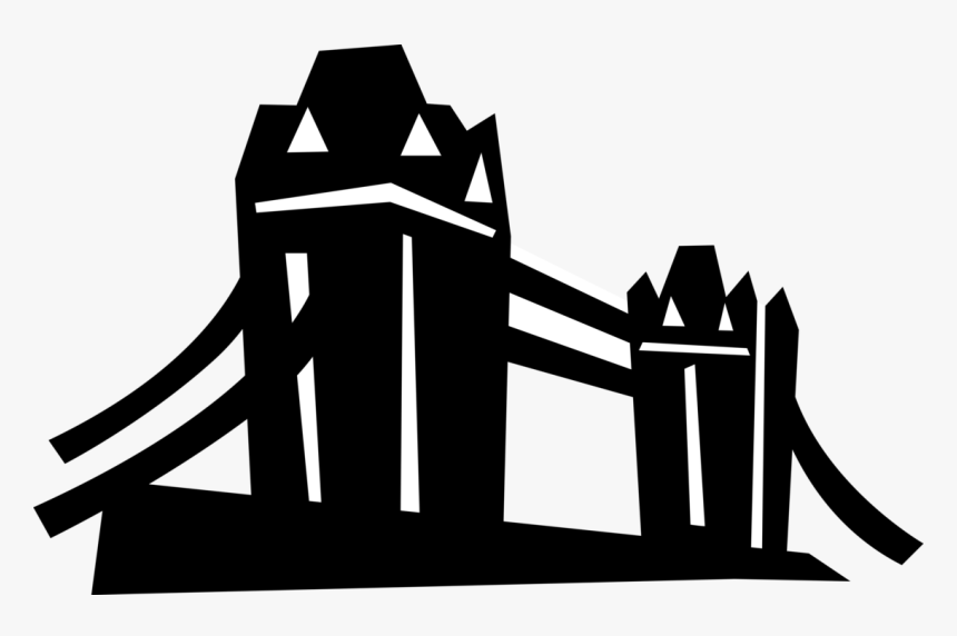 Vector Illustration Of Tower Bridge Bascule And Suspension, HD Png Download