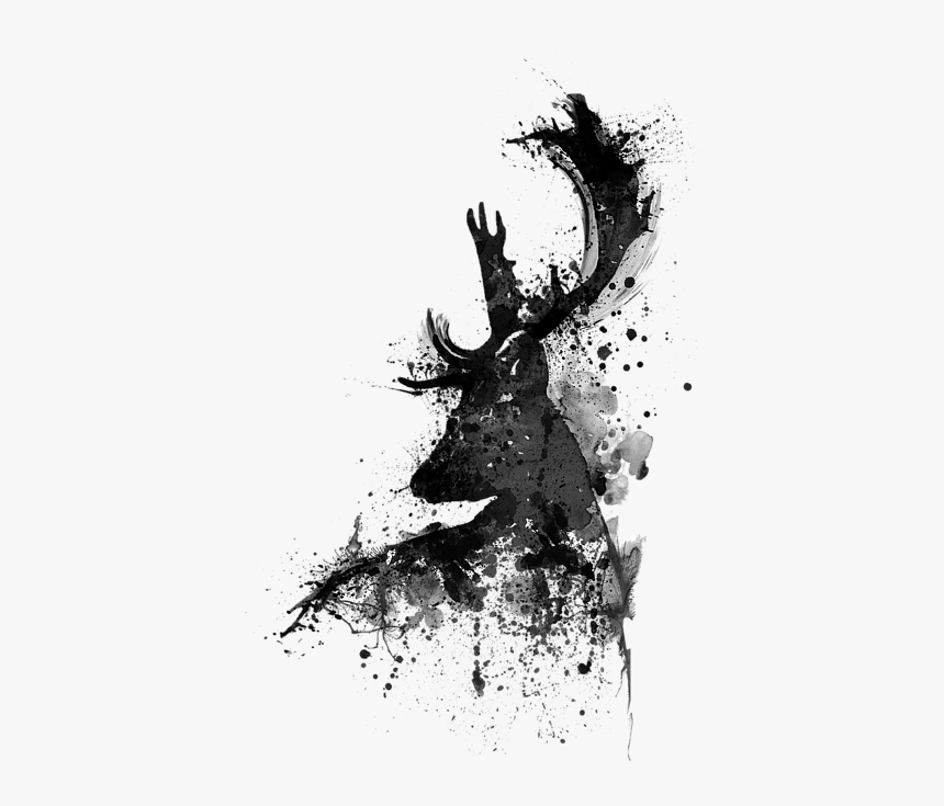 Black And White Watercolour, HD Png Download