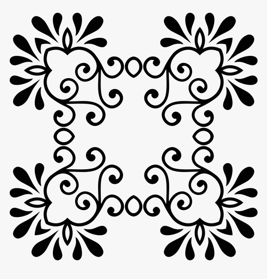Decorative Vintage Style Continued - Floral Designs Black Free, HD Png Download