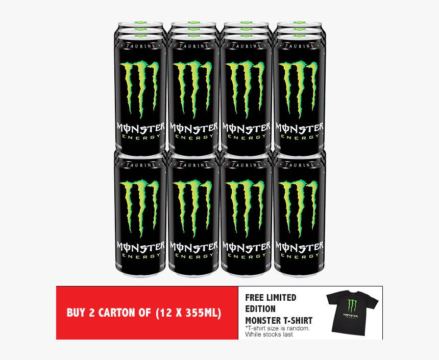 Monster Energy Drink 12 X 355ml X 2 Carton - Monster Energy Drink, HD Png Download