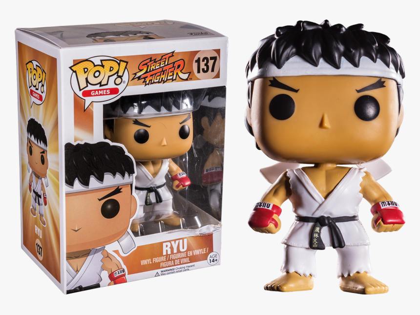 Ryu Street Fighter 5 Png -ryu White Headband Pop Vinyl - Figurine, Transparent Png