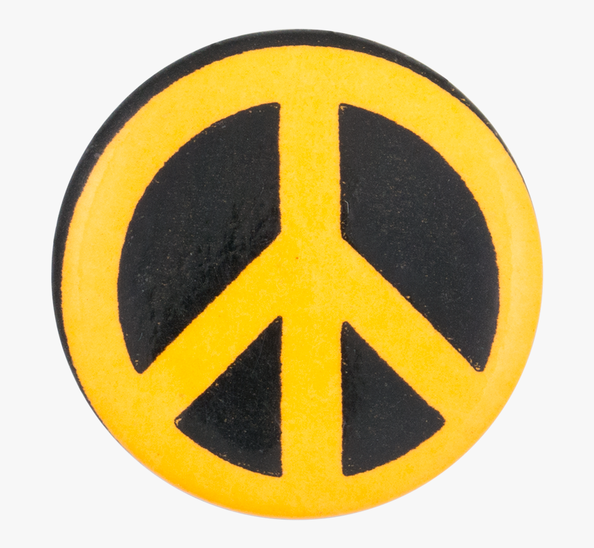 Peace Sign Black And Orange Cause Button Museum - Emblem, HD Png Download