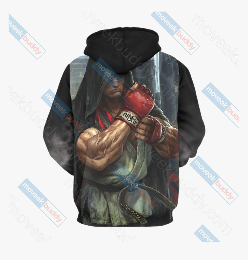 Ryu 3d Hoodie - Adesivo Lutador, HD Png Download