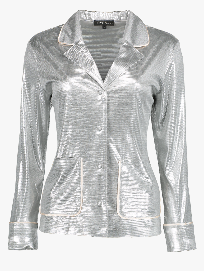 Bluemoon Pajama Top Silver - Leather Jacket, HD Png Download
