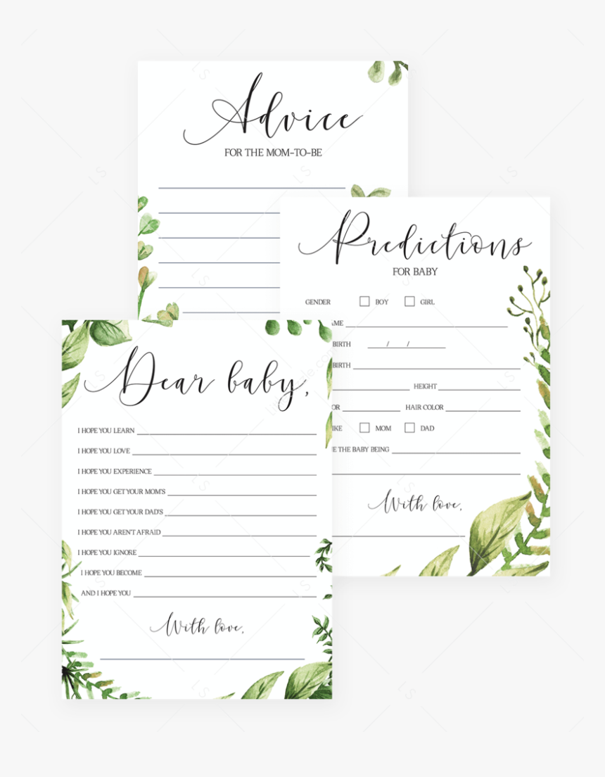 Green Baby Shower Printable Game Package By Littlesizzle - Baby Shower, HD Png Download