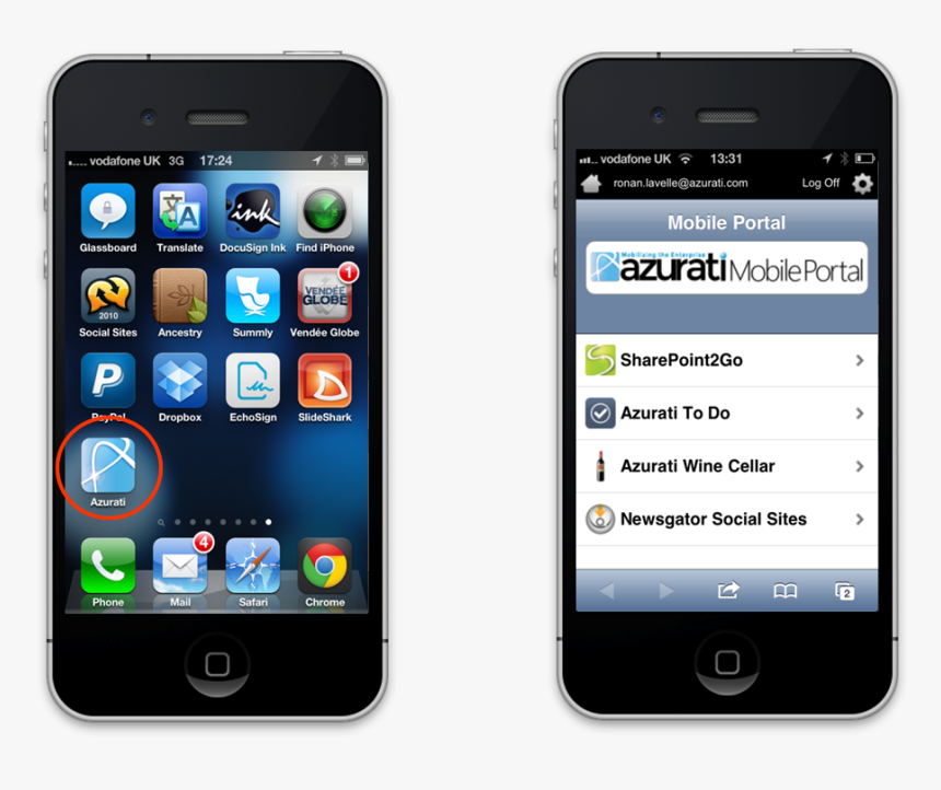 Azurati Mobile Portal For Html5 Mobile Applications2 - Mobile Application Screen, HD Png Download